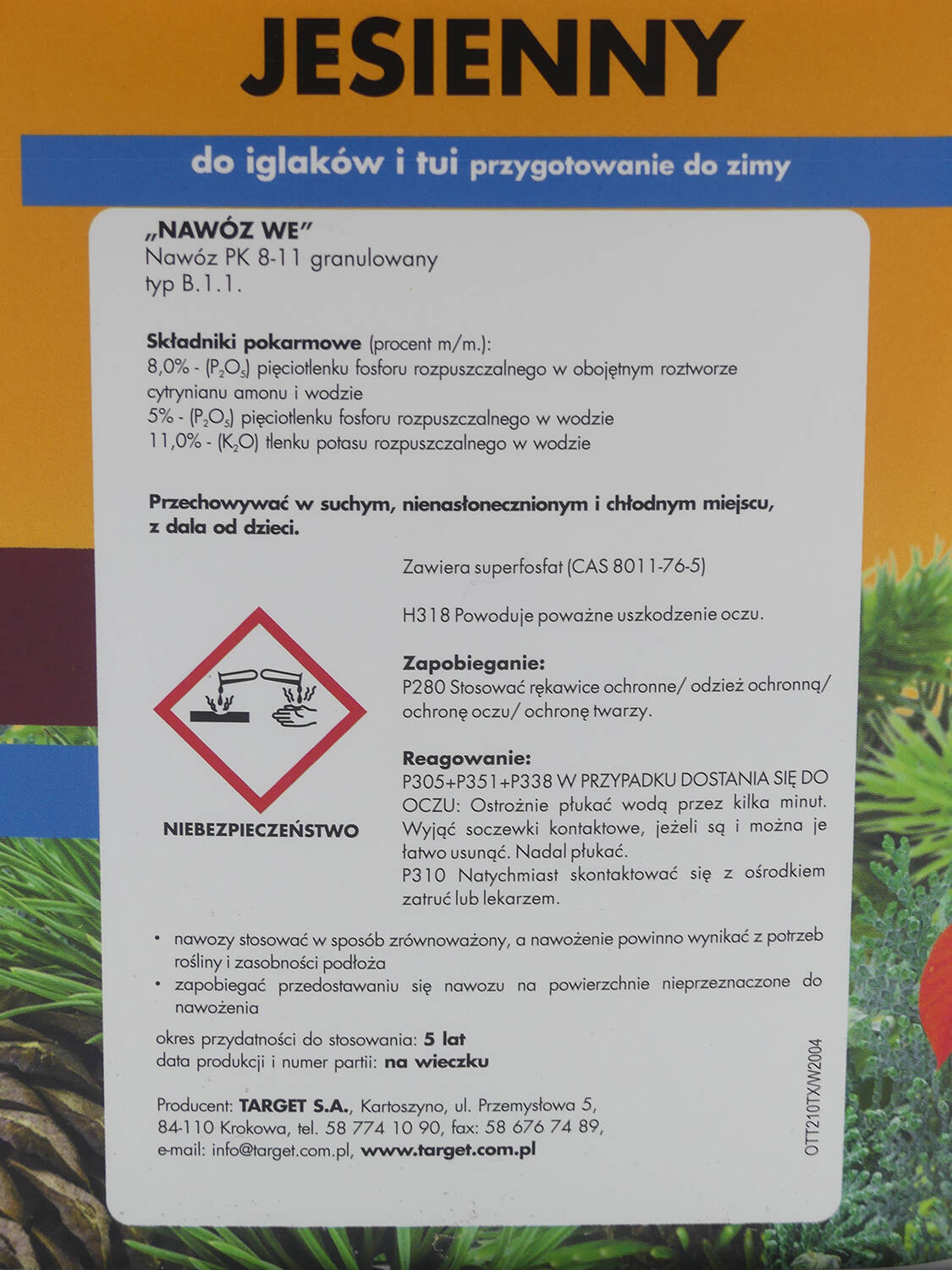 Nawóz Do Iglaków i Tui – Jesienny – 4 kg Target - obrazek 12