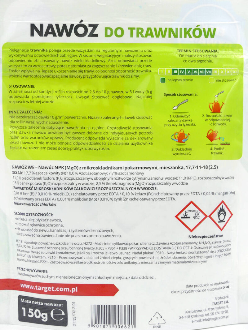 Nawóz Do Trawników – Rozpuszczalny – 150 g Target - obrazek 4