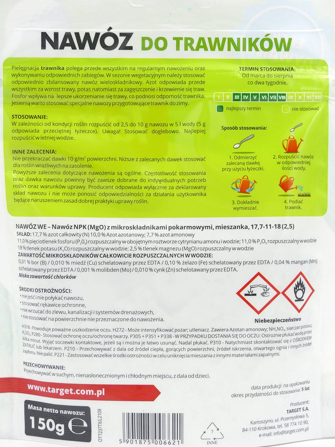 Nawóz Do Trawników – Rozpuszczalny – 150 g Target - obrazek 4